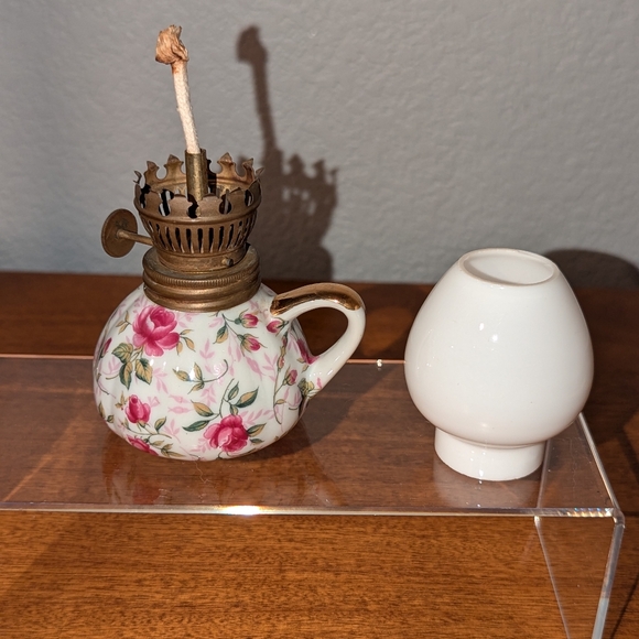 Lefton Rose Chintz Finger Lamp 686R Vintage - Picture 5 of 12